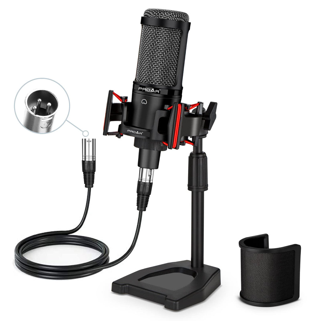 XLR Cardioid Condenser Podcast Microphone with Desktop Stand A843252