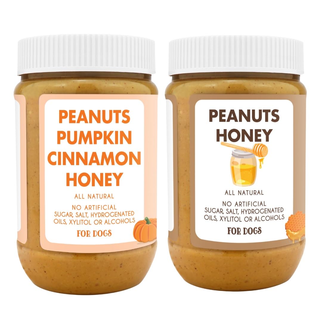 Natural Peanut Butter for Dogs Set of 2 17oz Jars N710