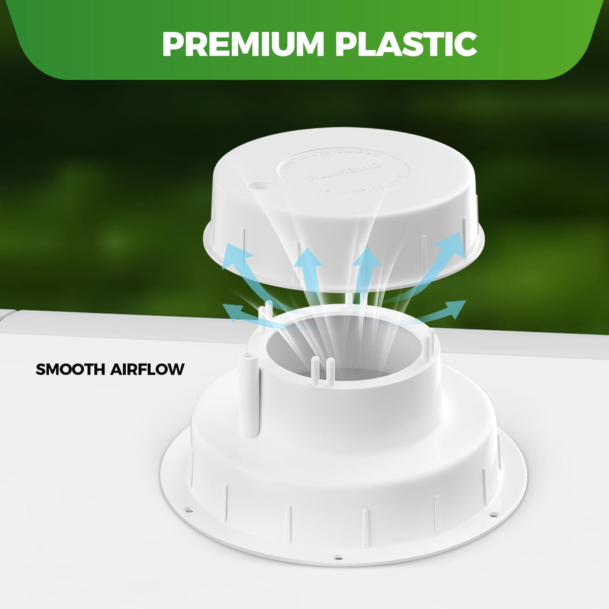 White RV Vent Cap for 1 to 2 3/8" Pipe Z14755