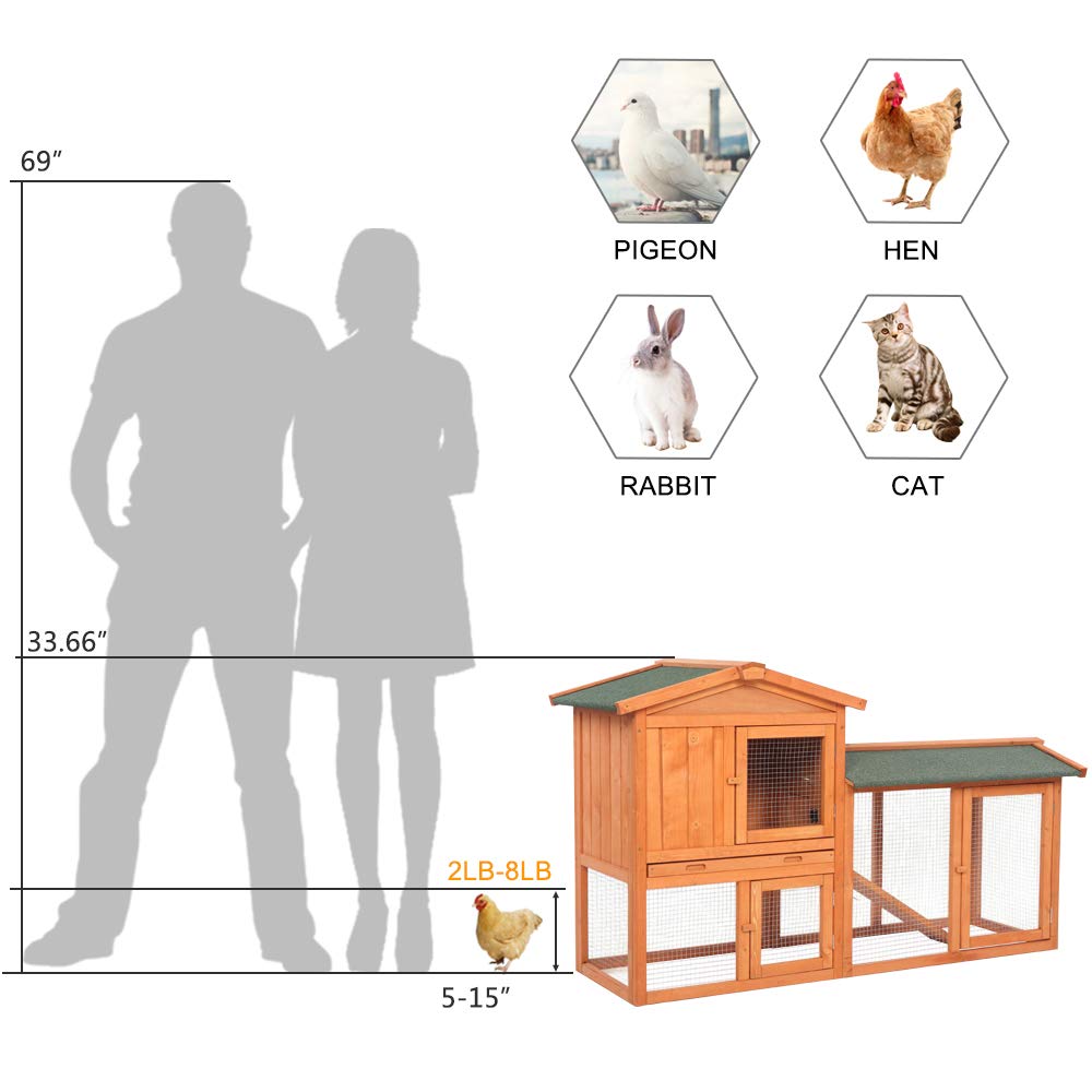 Wooden Chicken Coop with Waterproof Roof and Nesting Box L316602