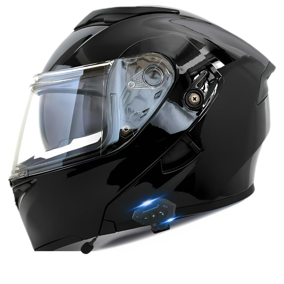 DOT Approved Flip Up Full Face Motorcycle Helmet with Dual Speakers and Microphone N55940