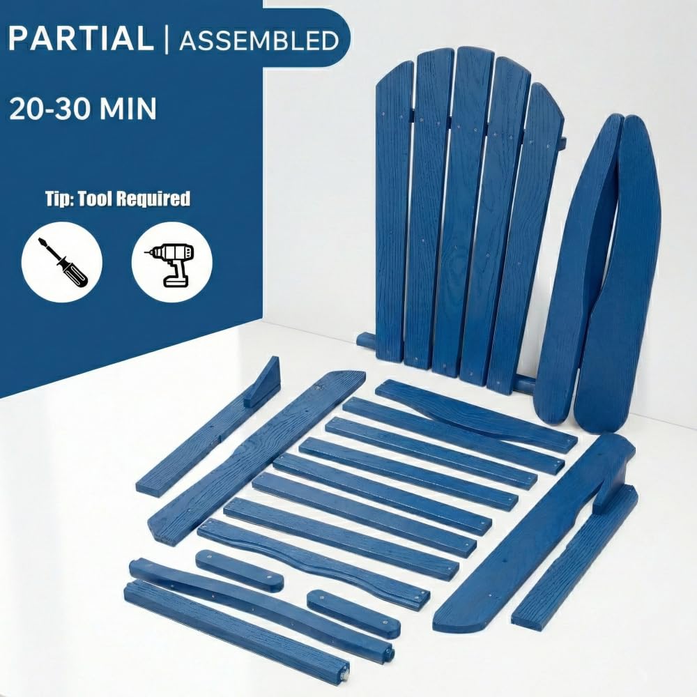 Folding Solid Cedar Wood Adirondack Chair H4088