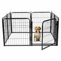 24 inch 8 Panel Portable Black Metal Pet Playpen P592609