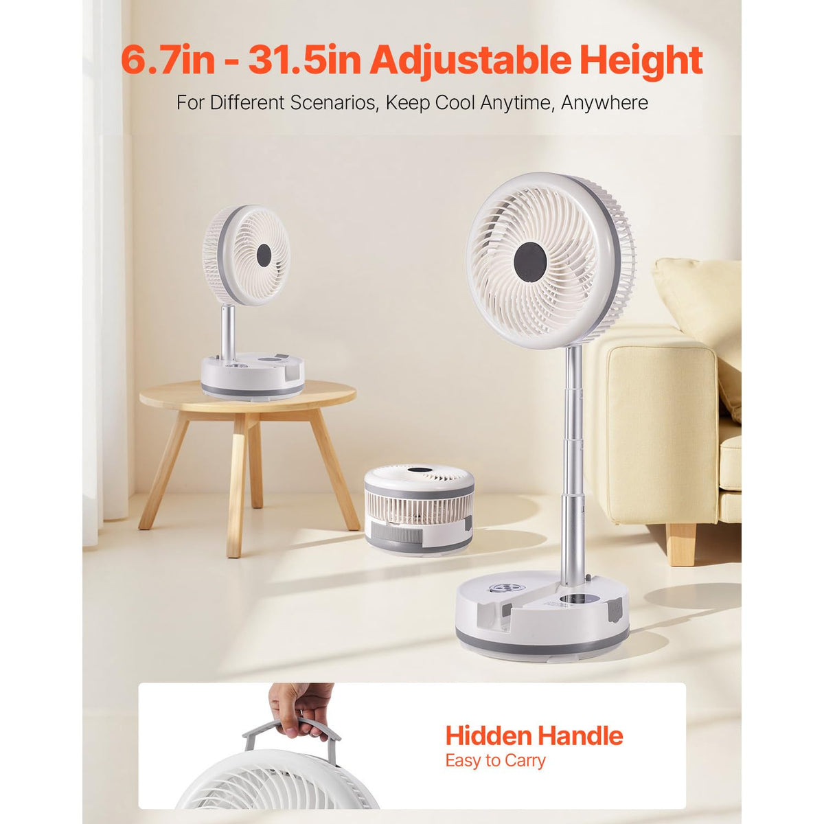 10 Inch Foldable Oscillating Fan with Remote H12660
