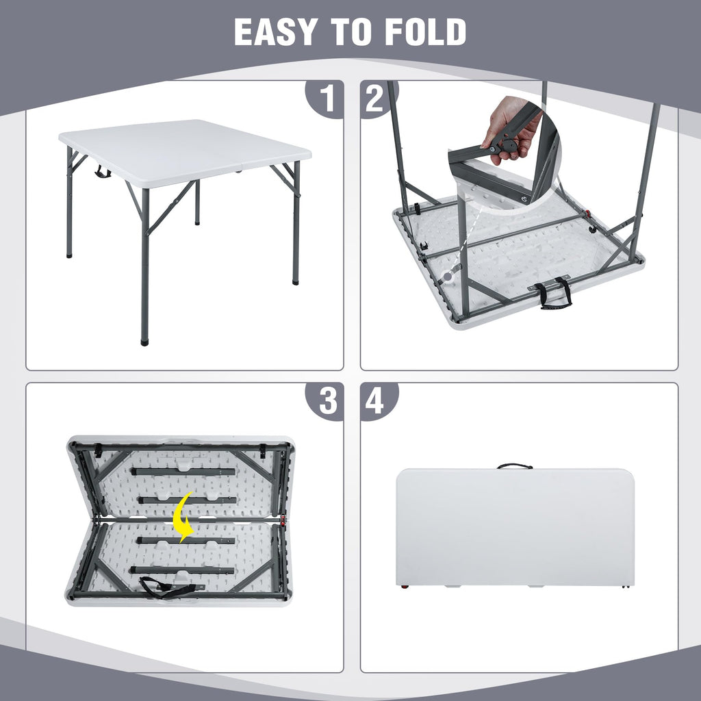 White Square Folding Card Table V484237