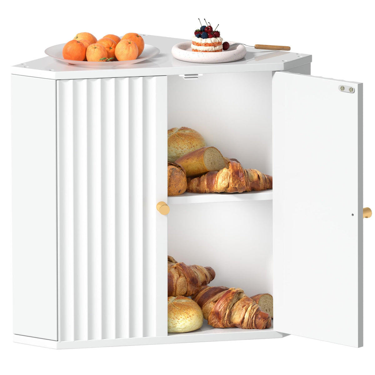Large White Bamboo Bread Box P846