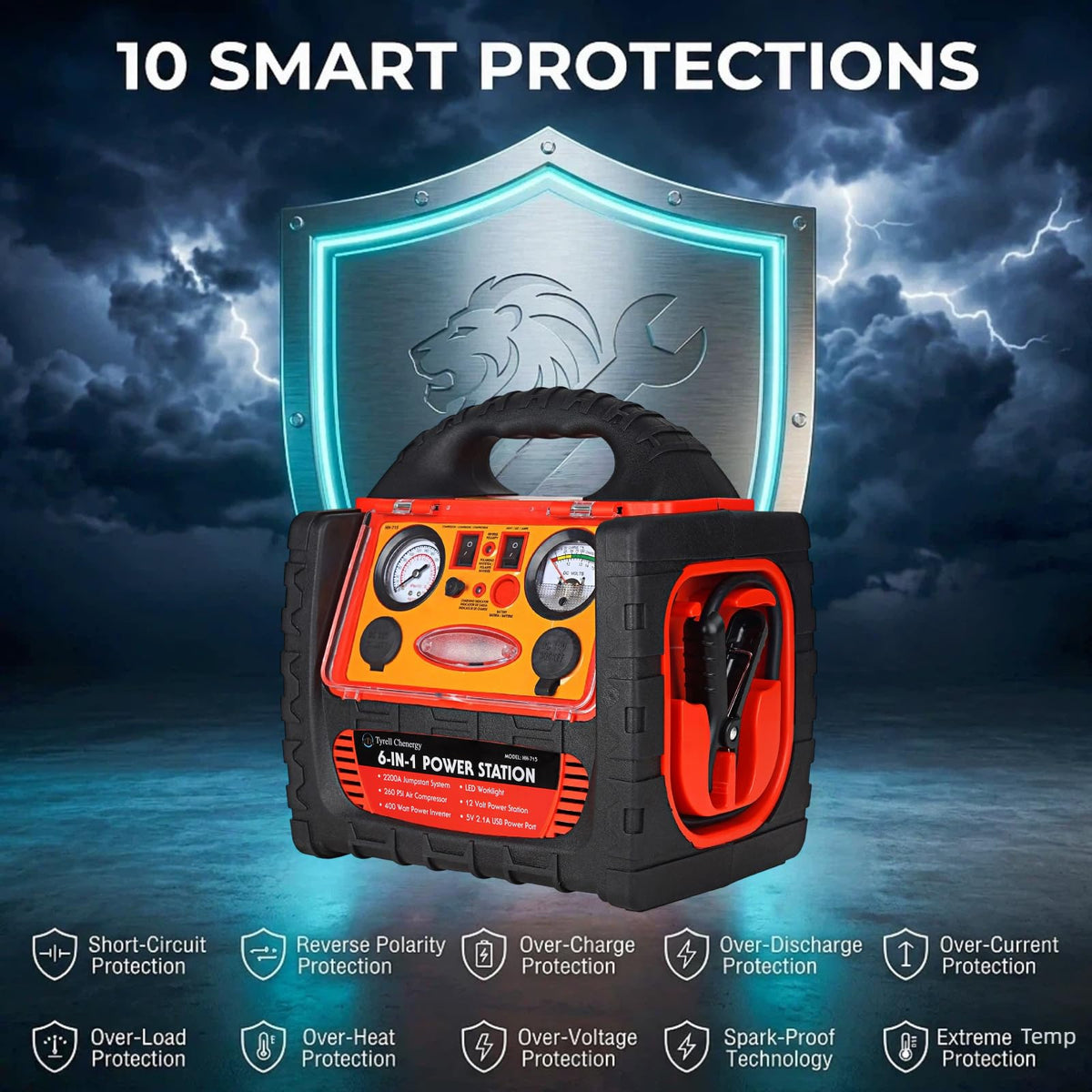 2200 Amp Car Jump Starter with Air Compressor M314
