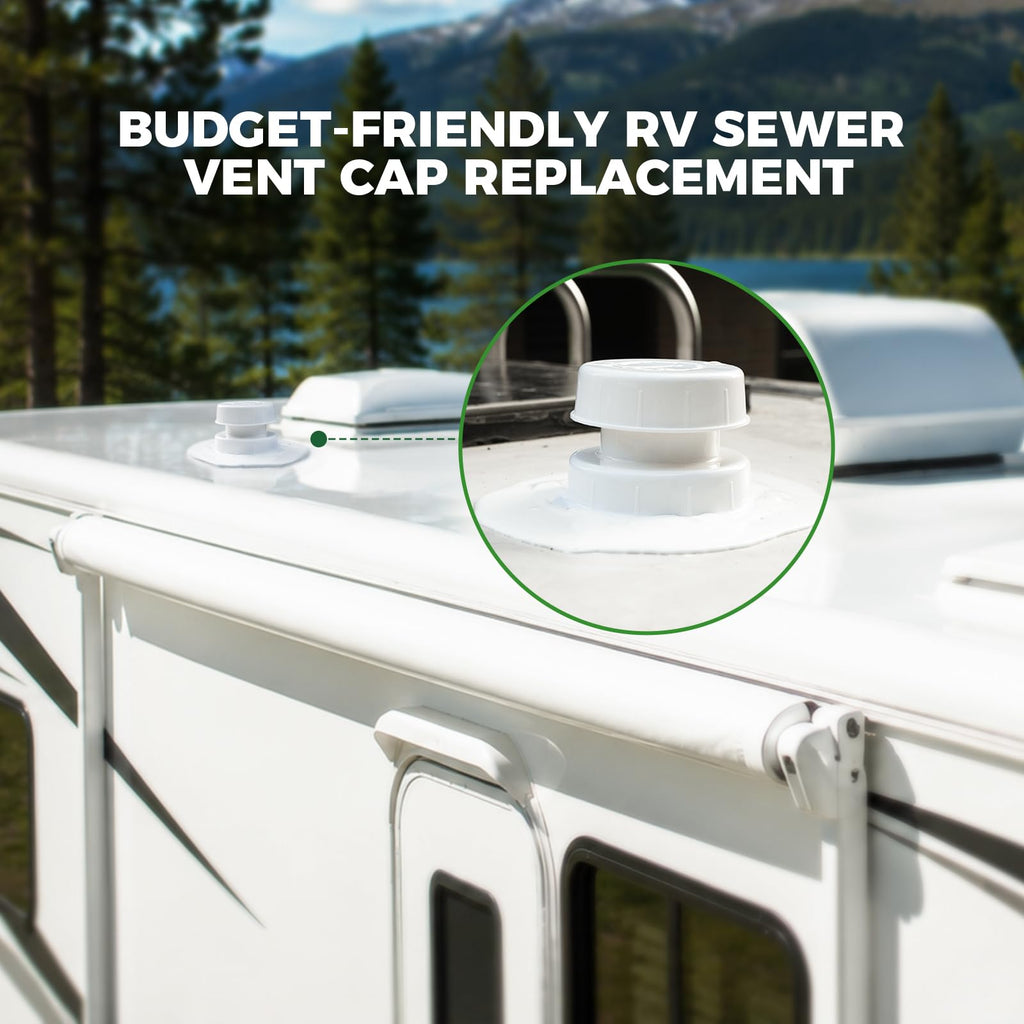 White RV Vent Cap for 1 to 2 3/8" Pipe Z14755