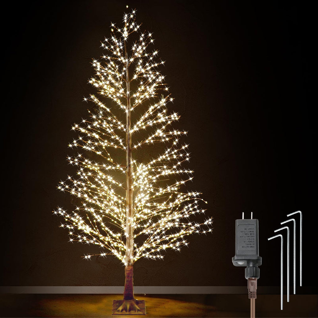 6FT Lighted Birch Tree with 1300 LED Lights T3468