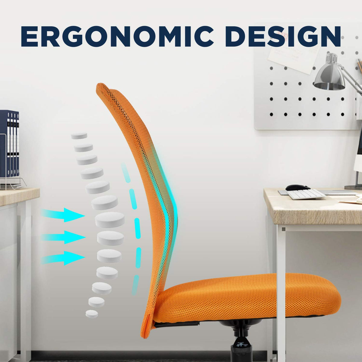 Orange Mesh Ergonomic Office Chair Z98804