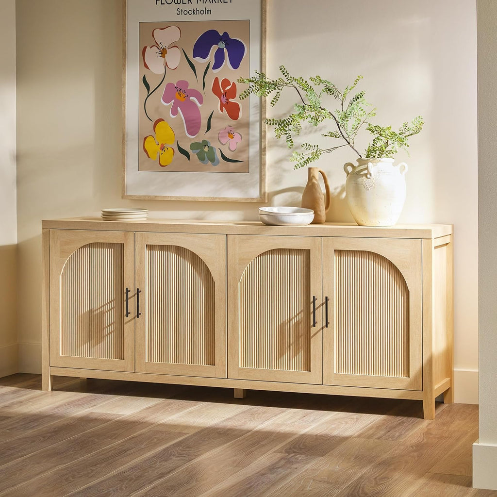 70 Inch Coastal Oak Sideboard Buffet D611987