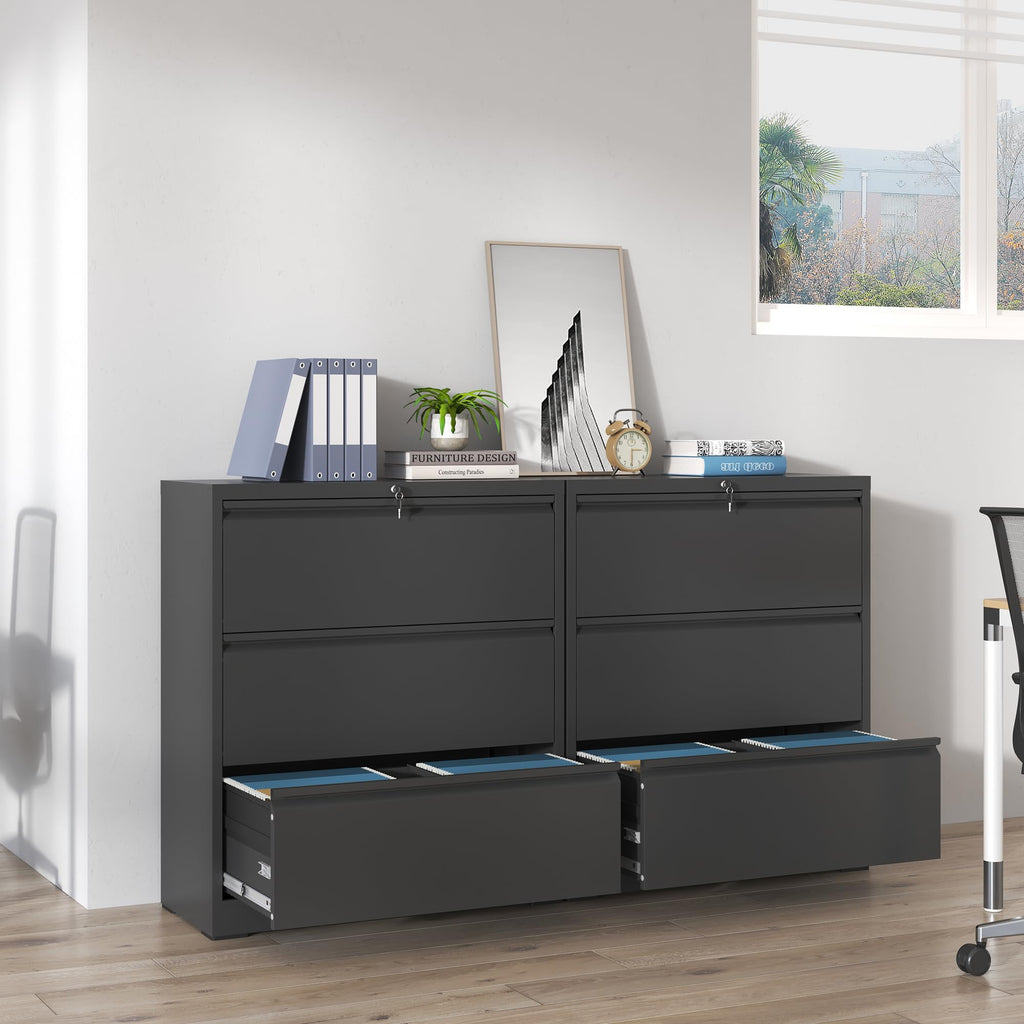 Black 3 Drawer Locking Metal File Cabinet P811493