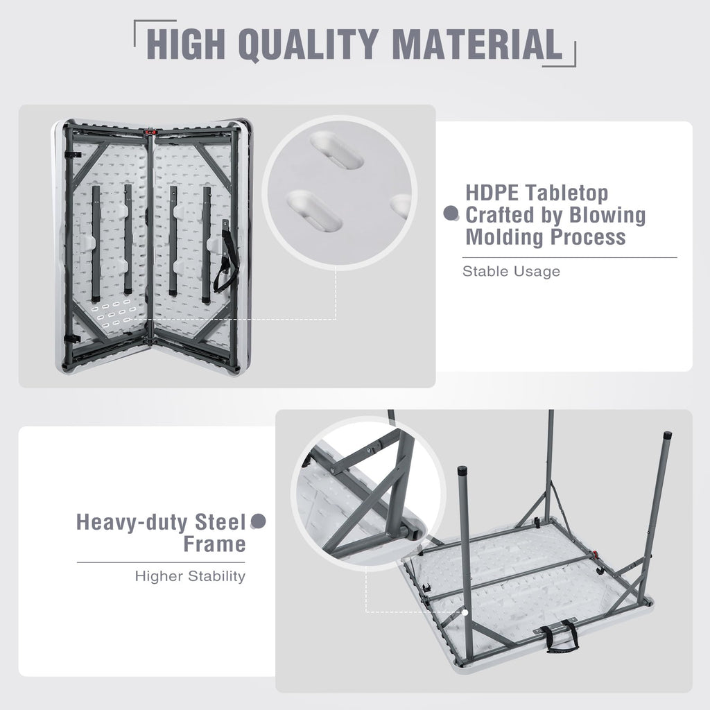 White Square Folding Card Table V484237