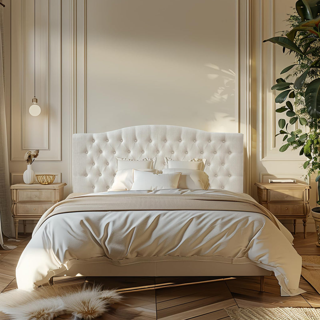 Linen Queen Size Upholstered Headboard A2588