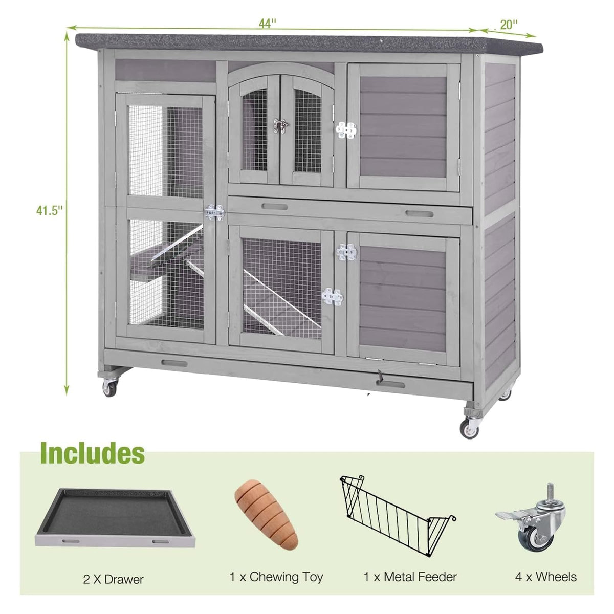 Rabbit Hutch with Plastic Tray U585