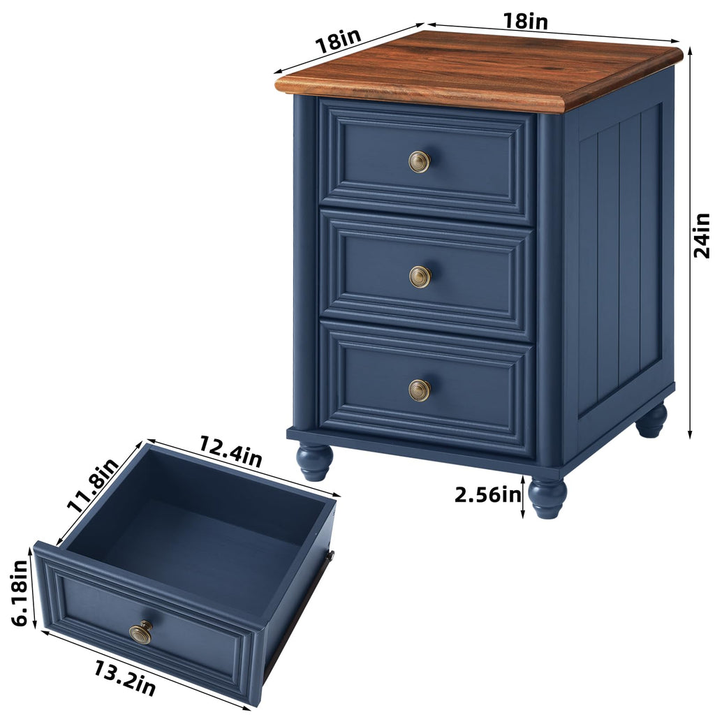 18" Night Stand with 3 Drawers P2583