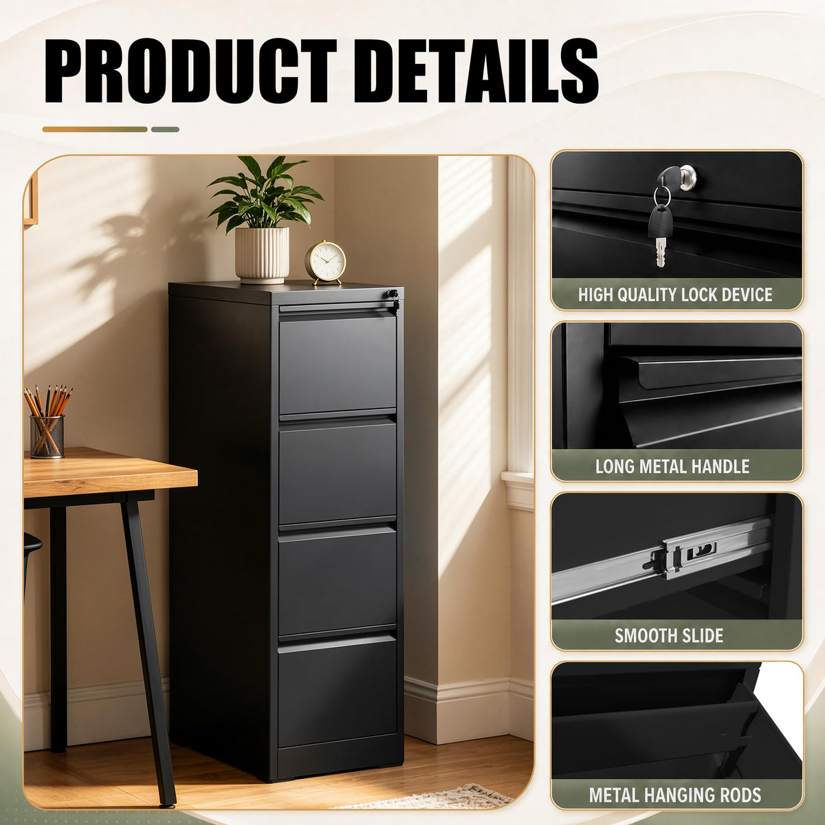 4 Drawer File Cabinet I67870