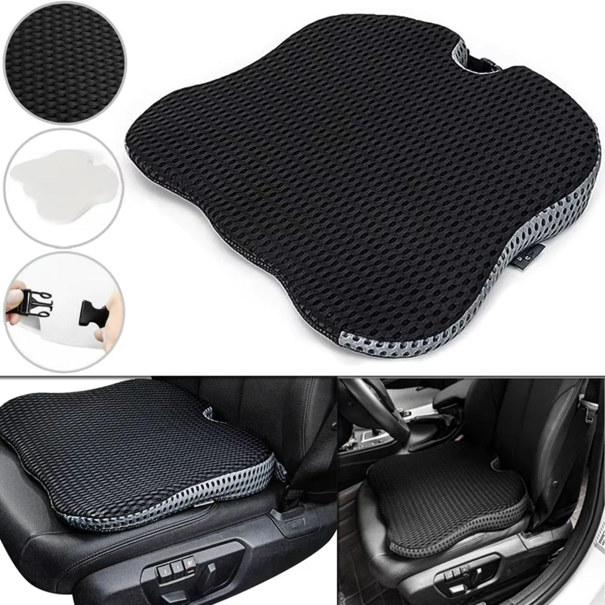 Black Memory Foam Car Seat Booster Cushion P5819