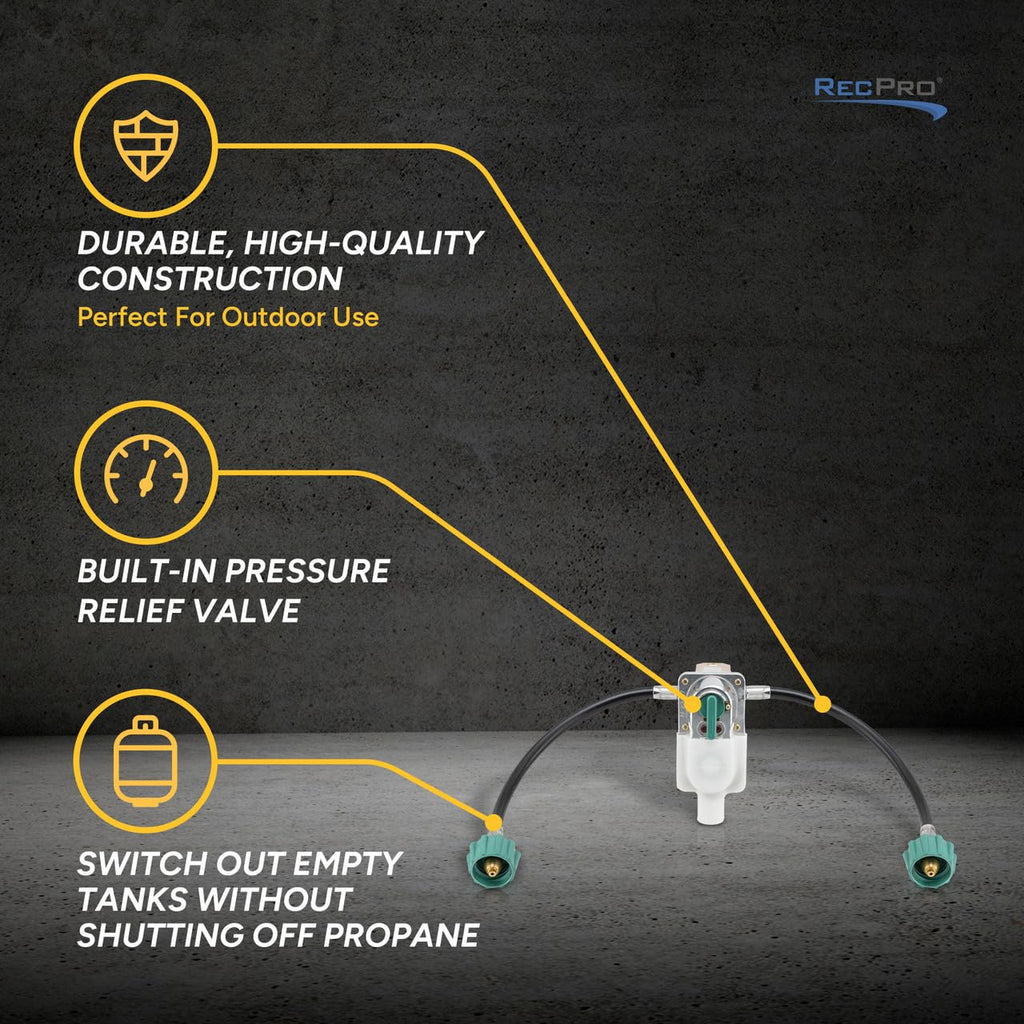 RV 2-Stage Auto Changeover Propane Regulator with Hose S997