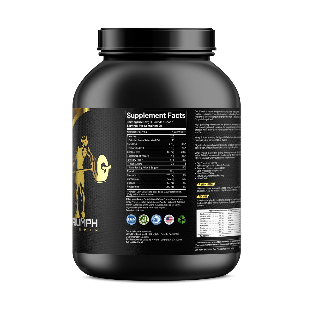 Whey Protein Chocolate 70 Servings H325