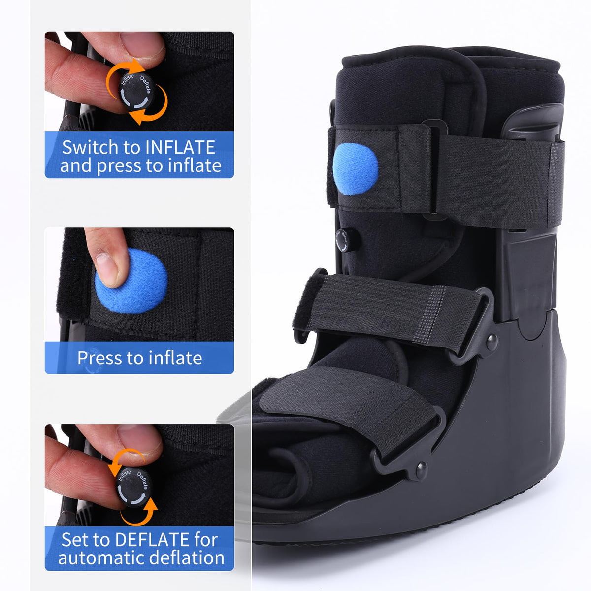 Black Medium Inflatable Walking Boot C580768