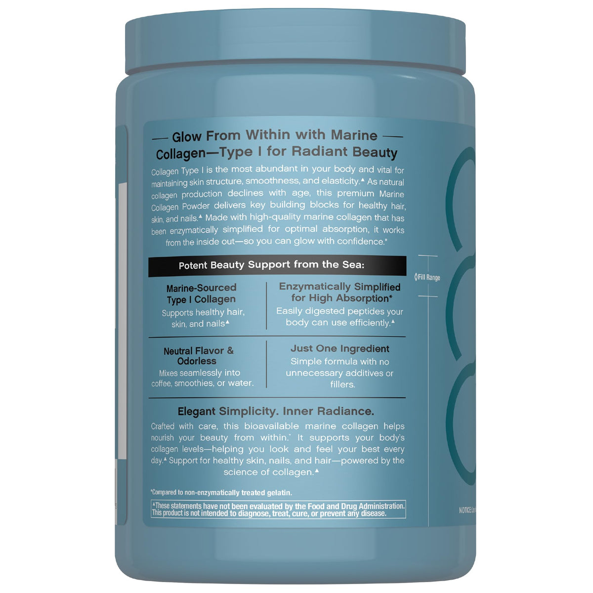 Marine Collagen Peptides Powder 8 oz Unflavored E304685