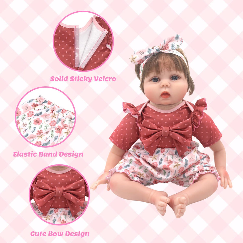 20-22 Inch Reborn Baby Doll Clothes & Accessories Set I9882