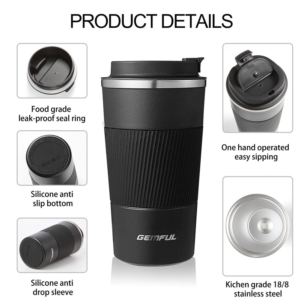 2 Pack 17oz Insulated Travel Coffee Mug with Lid S994640