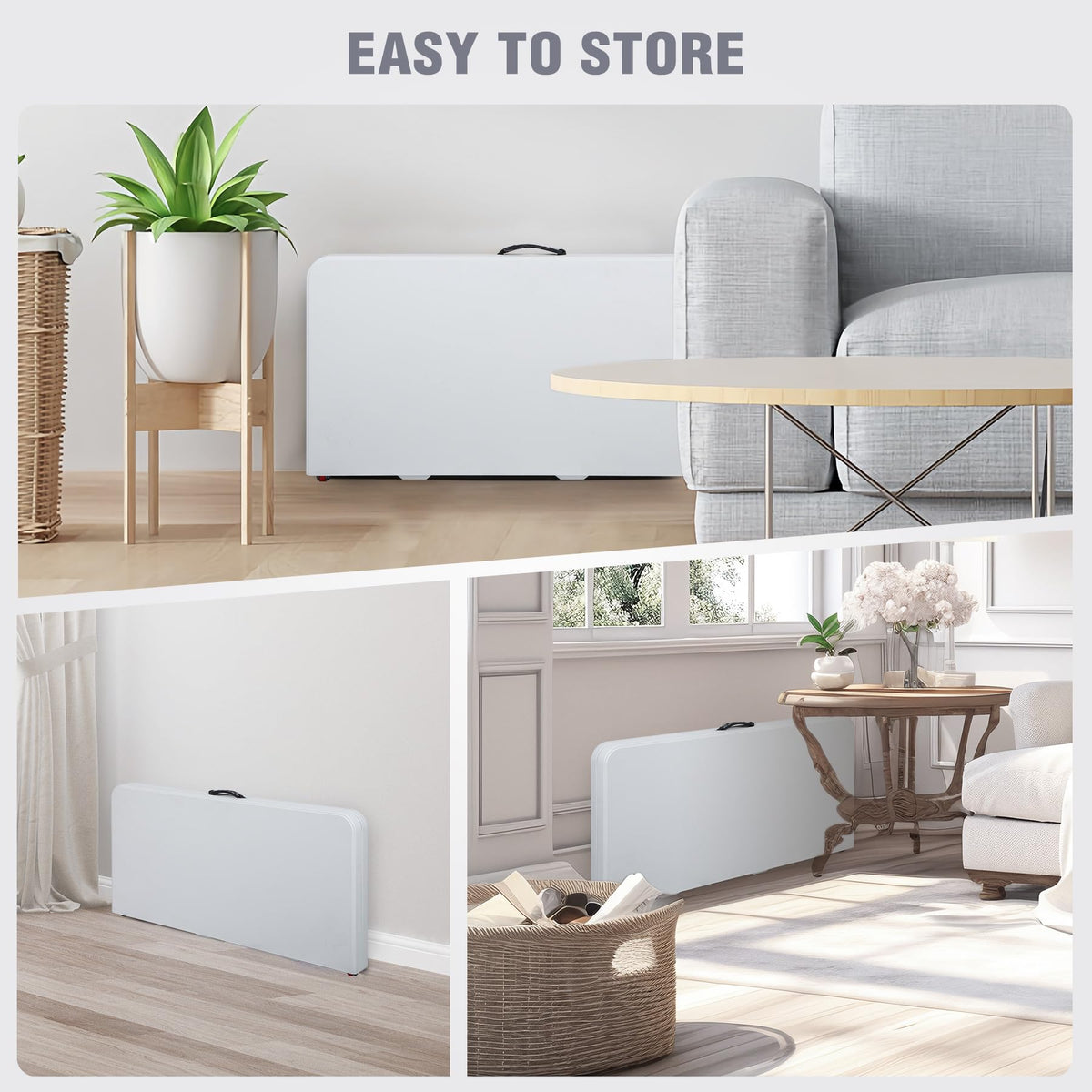 White Square Folding Card Table V484237