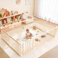 Foldable Wooden Playpen with Gate F996707