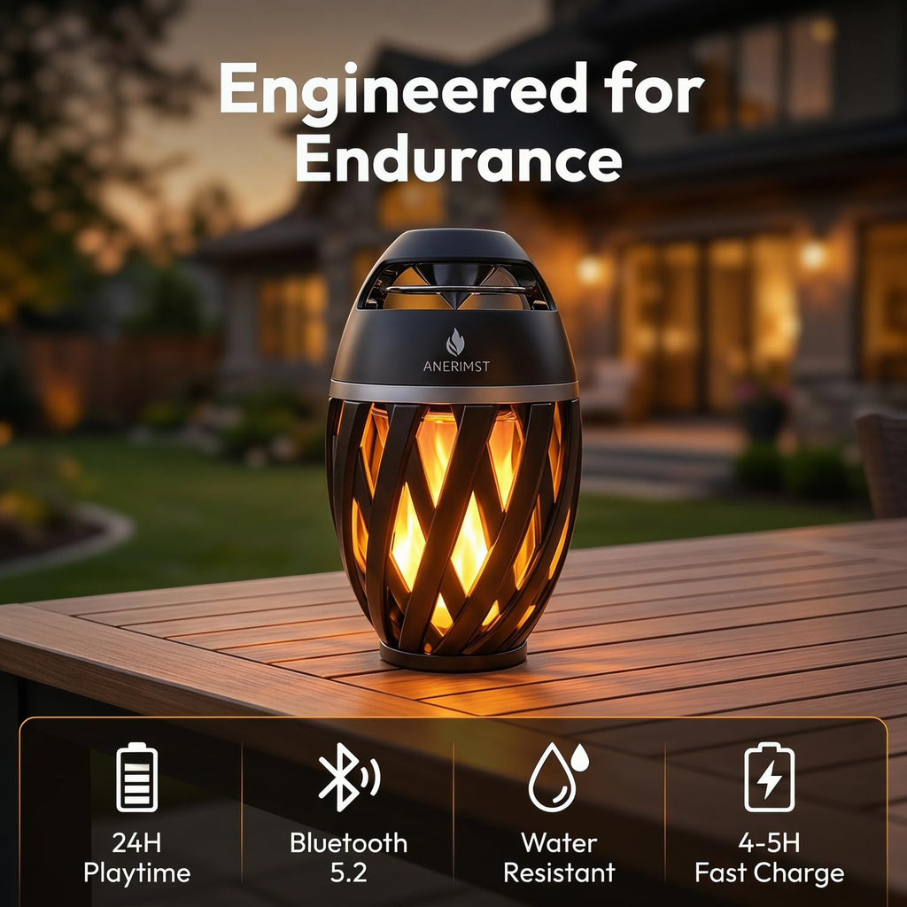 Black 2 Pack Waterproof Bluetooth Speaker with LED Torch Light X46280