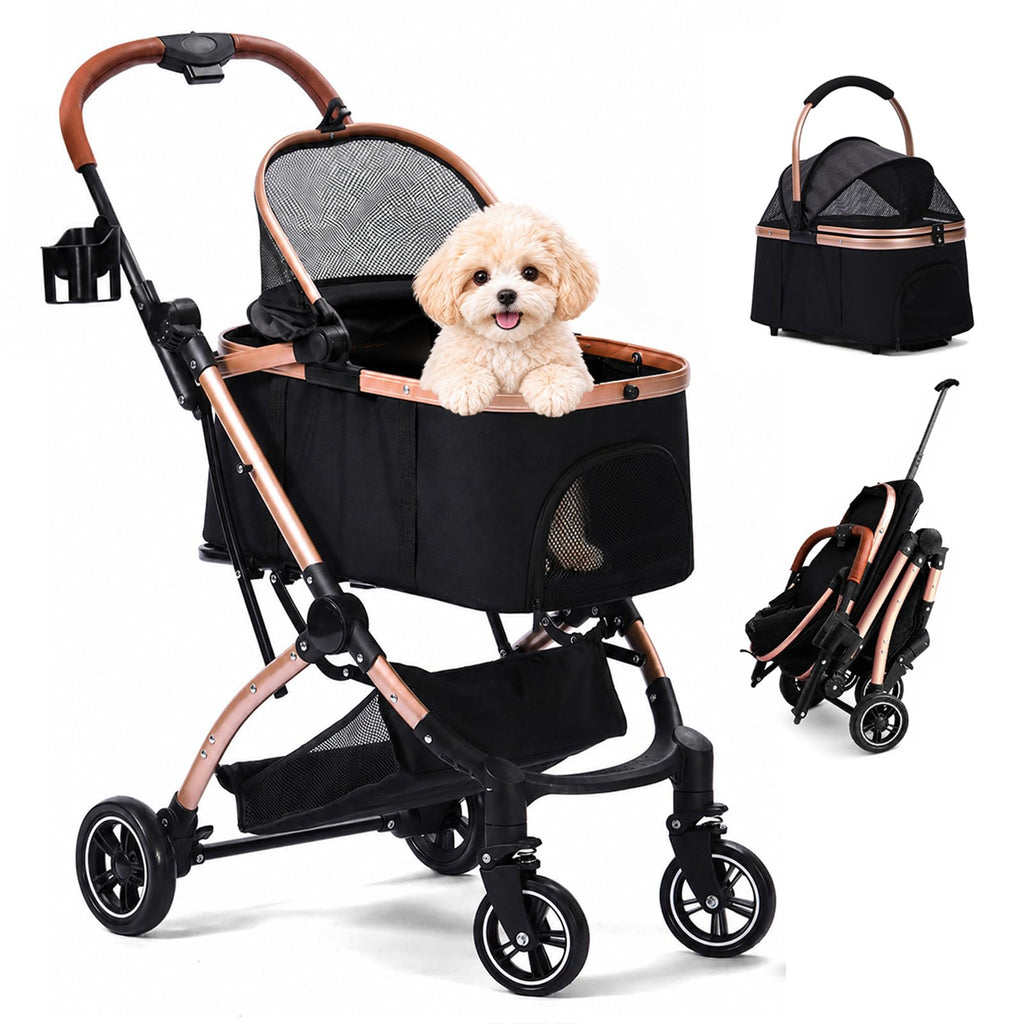 Black 3-in-1 Pet Stroller with Removable Carrier D807738