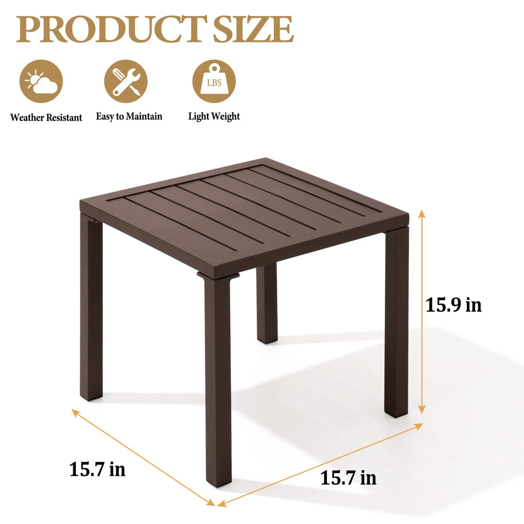 Aluminum Outdoor Side Table Set of 2 F4817