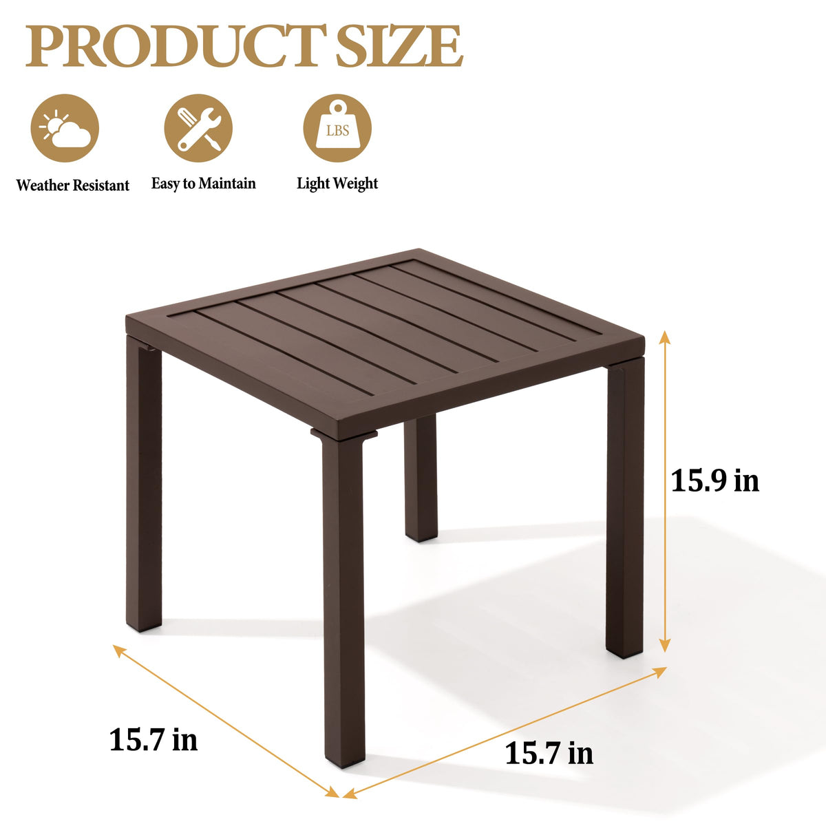 Aluminum Outdoor Side Table Set of 2 F4817