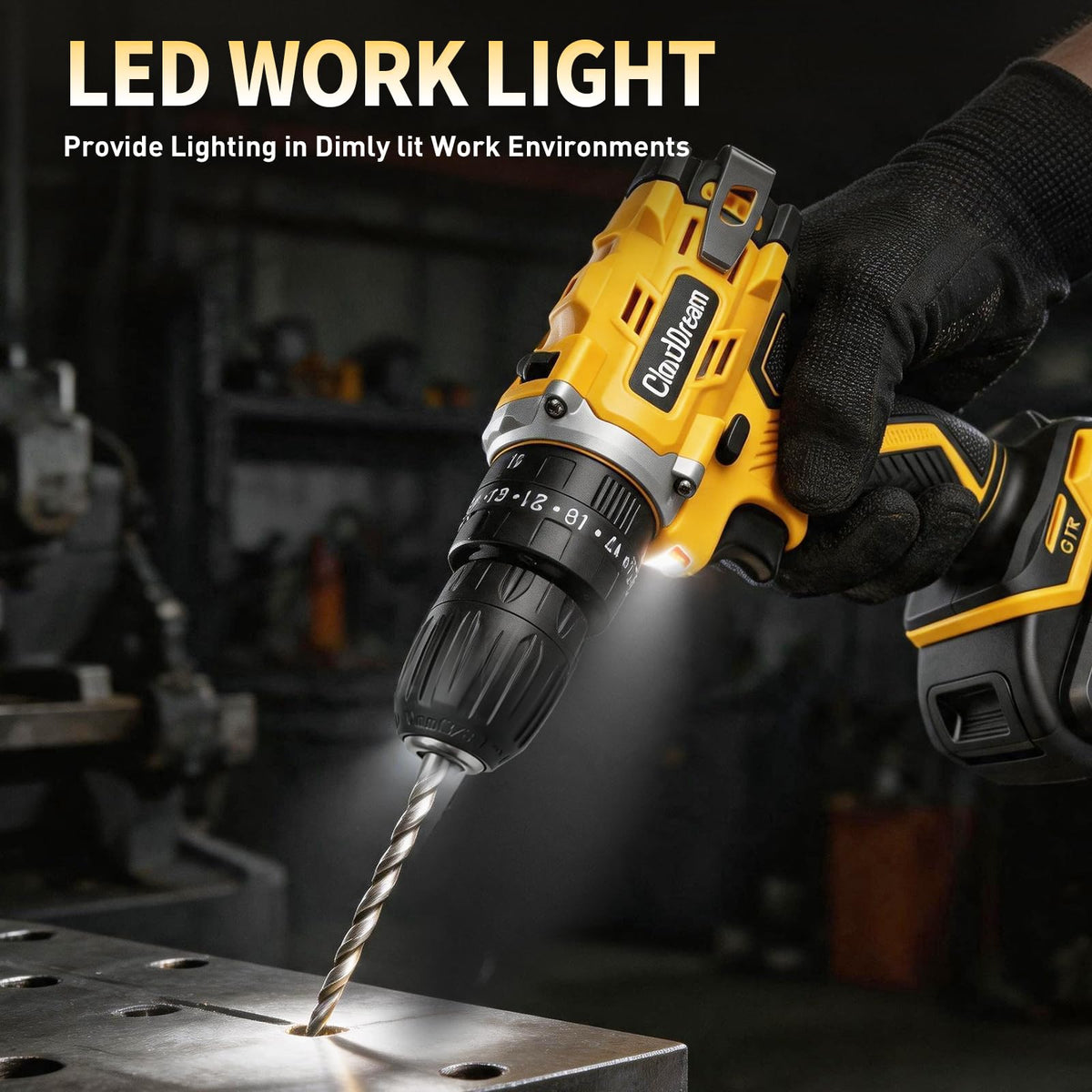21V Cordless Drill Set with 2 Batteries and Charger D524347