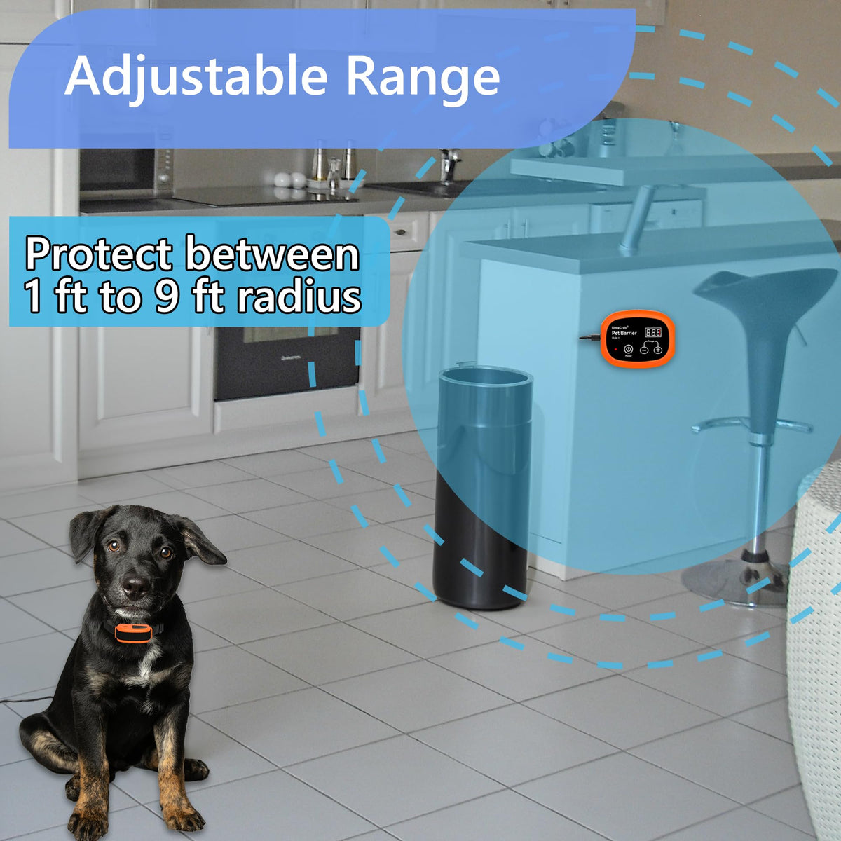 Wireless Indoor Electric Pet Barrier for 2 Dogs V688