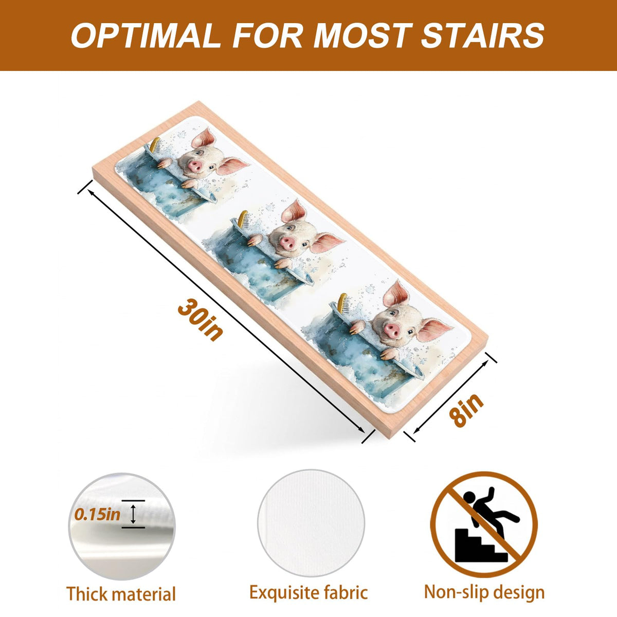 Non Slip Carpet Stair Treads 7 Pack 8"x30" N75055