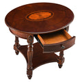 Solid Wood Oval End Table with Drawer H869