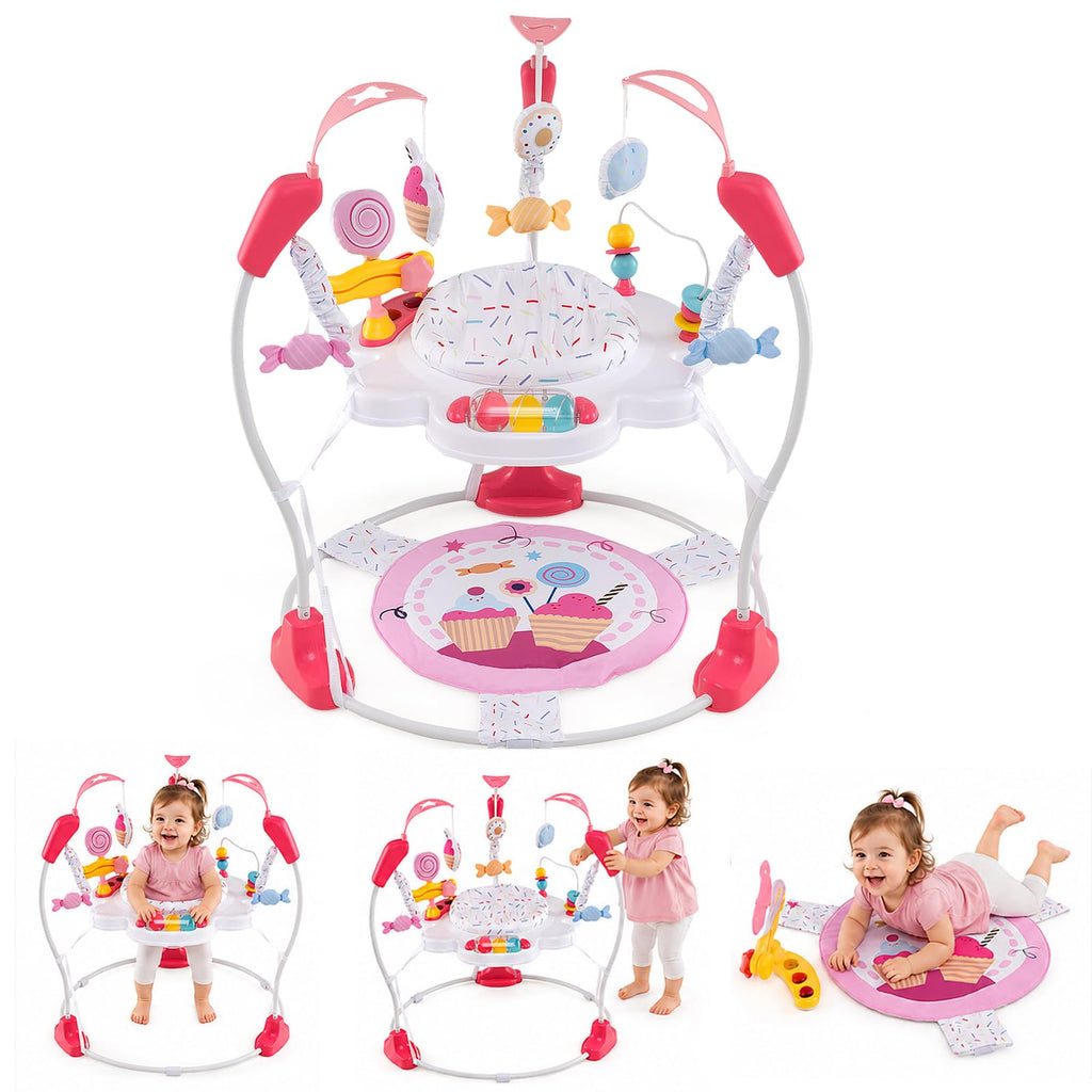 Pink Baby Bouncer Activity Center with Music Lights and Sounds P902237