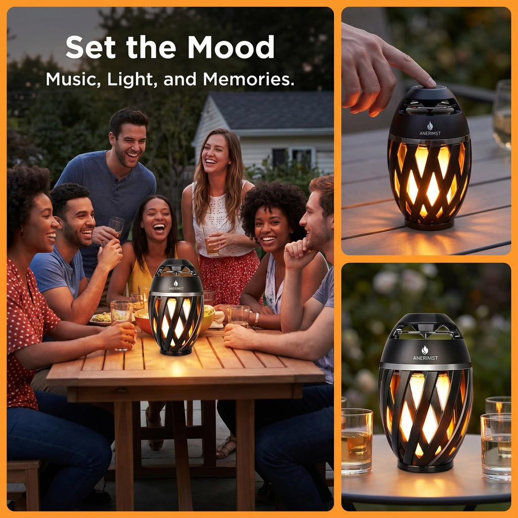 Black 2 Pack Waterproof Bluetooth Speaker with LED Torch Light X46280