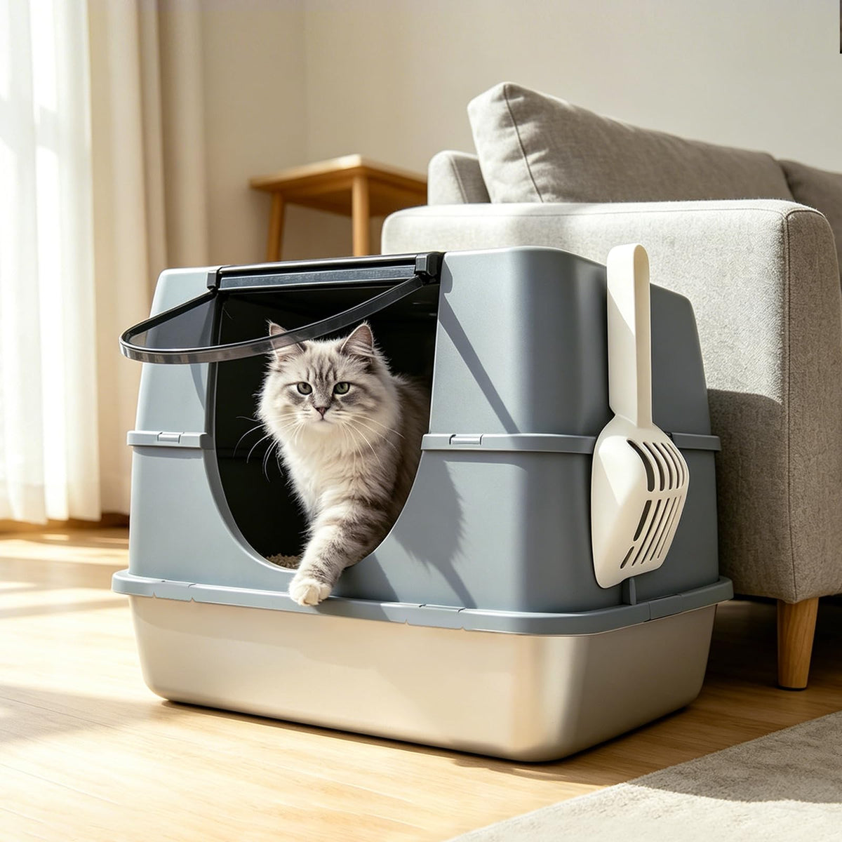 Stainless Steel Enclosed Litter Box H82218