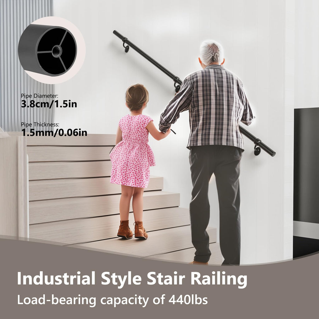 6 Feet Round Aluminum Stair Railing E50394