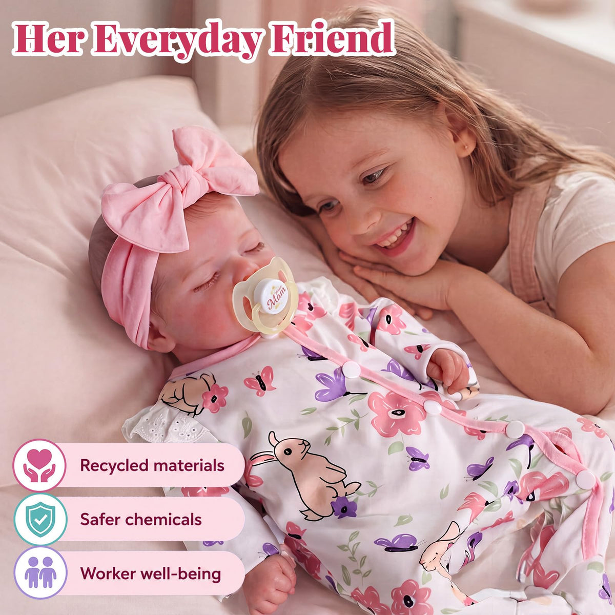 20 Inch Reborn Baby Dolls Girl with Play Set U256052