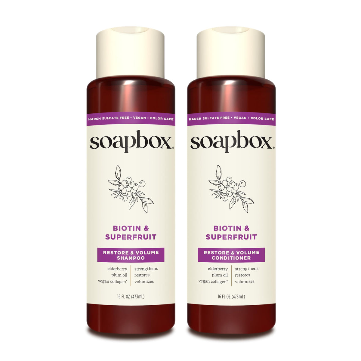 Biotin Super Fruit Shampoo & Conditioner Set 16oz I94512