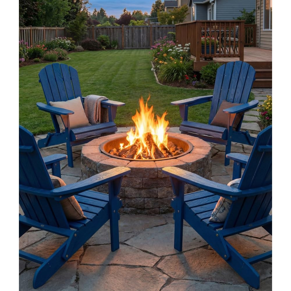 Folding Solid Cedar Wood Adirondack Chair H4088