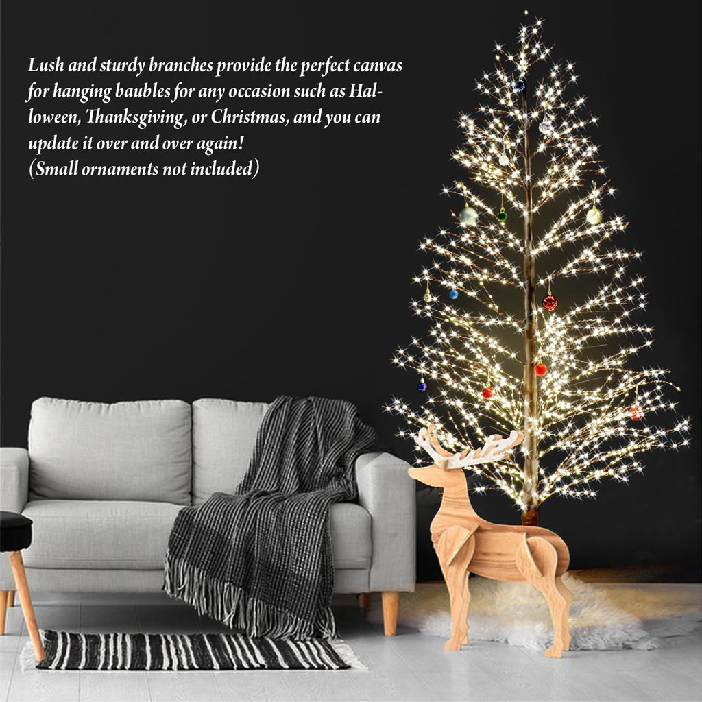 6FT Lighted Birch Tree with 1300 LED Lights T3468