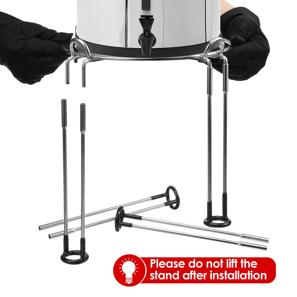 10" Diameter 8" Tall Stainless Steel Gravity Fed Water Filter Stand L762450