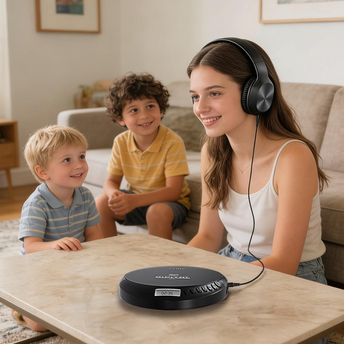 Portable CD Player with Headphones, FM Radio, Black G830