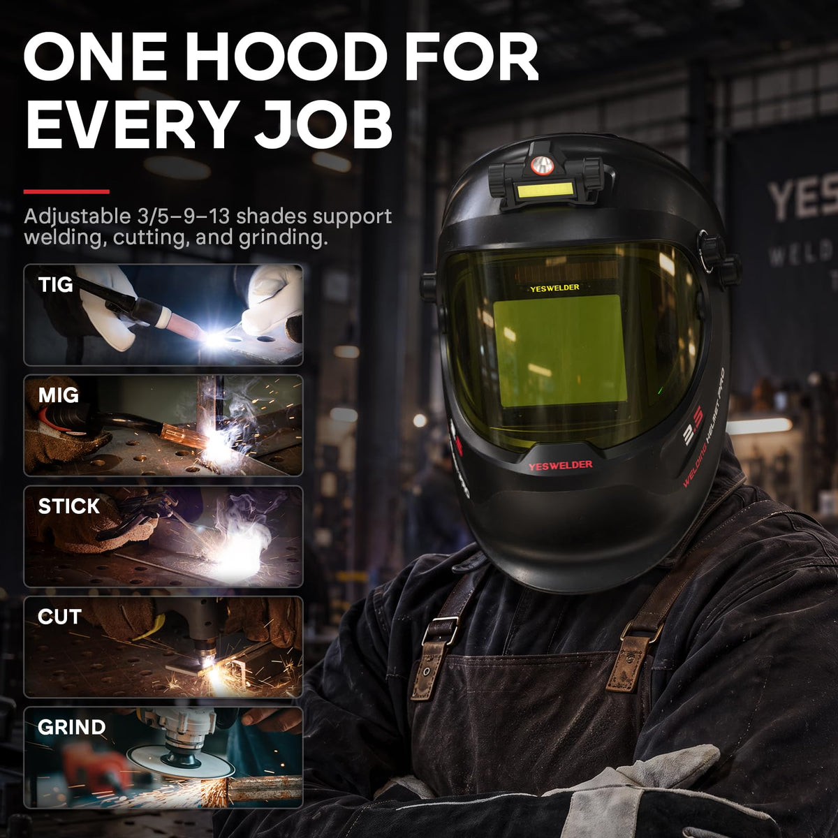 Auto Darkening Welding Helmet with LED X481