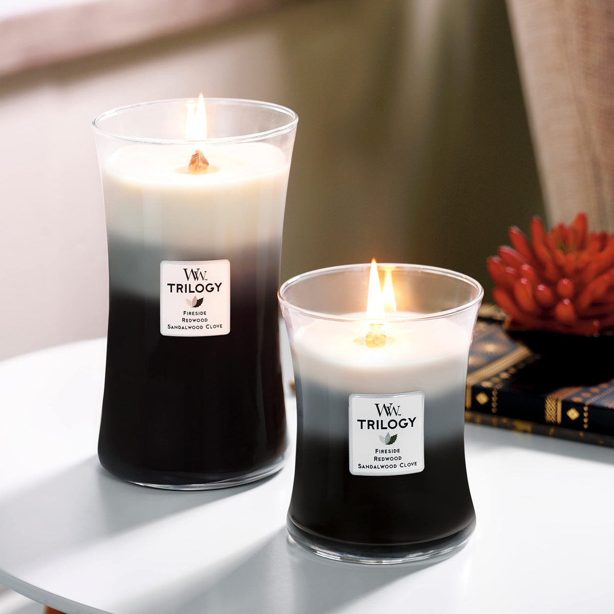 Scented Candle, 16oz Soy Blend Wax Wood Wick U246662